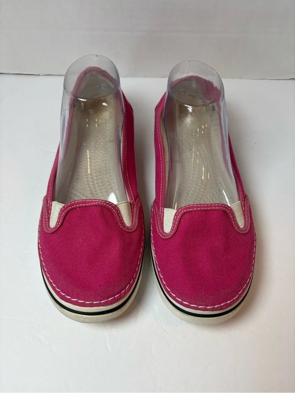 Crocs Women’s Hot Pink Hover Slip-on Canvas Sneakers Size 9